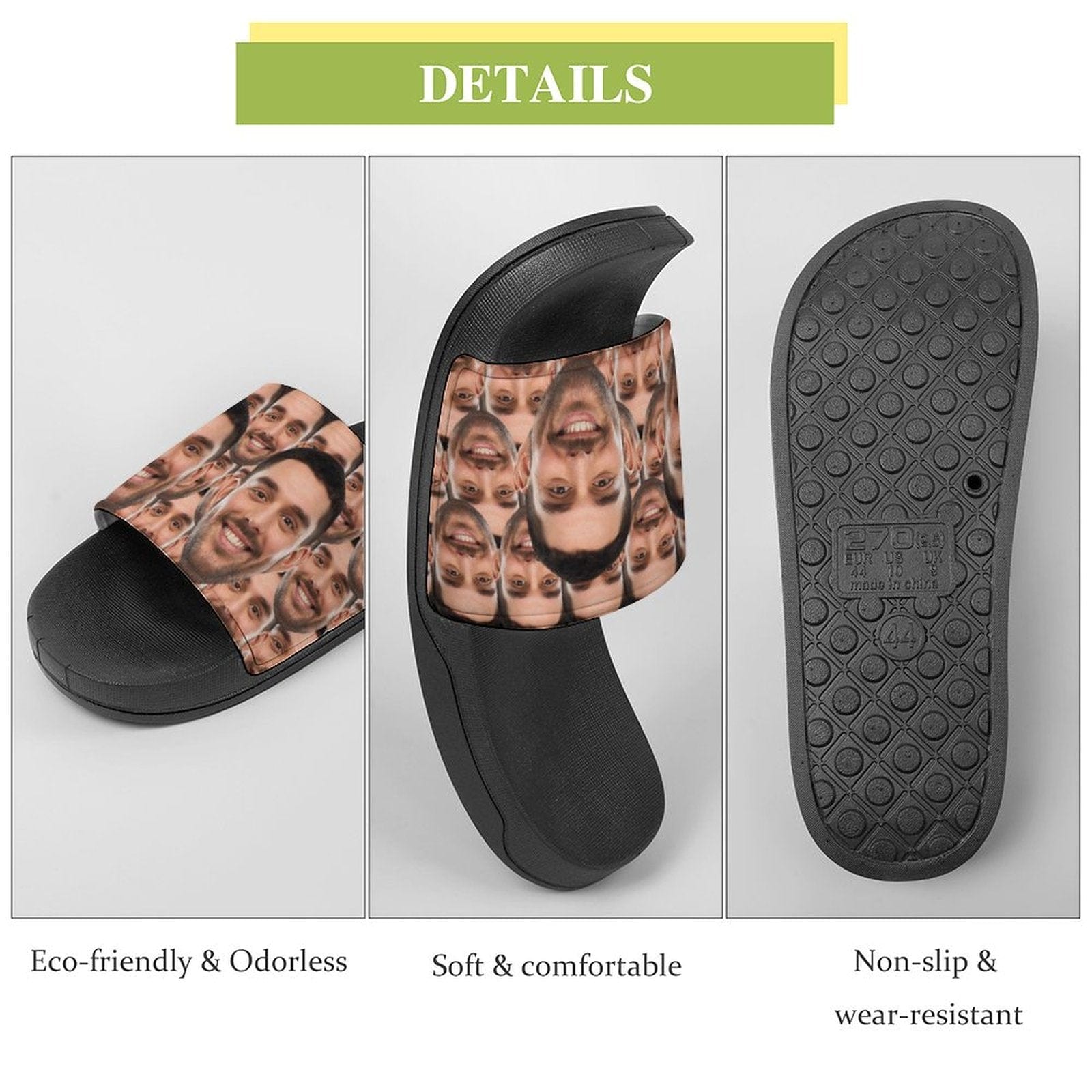 Personalized Face Slippers Home Shoes Custom Photo Slide Sandals