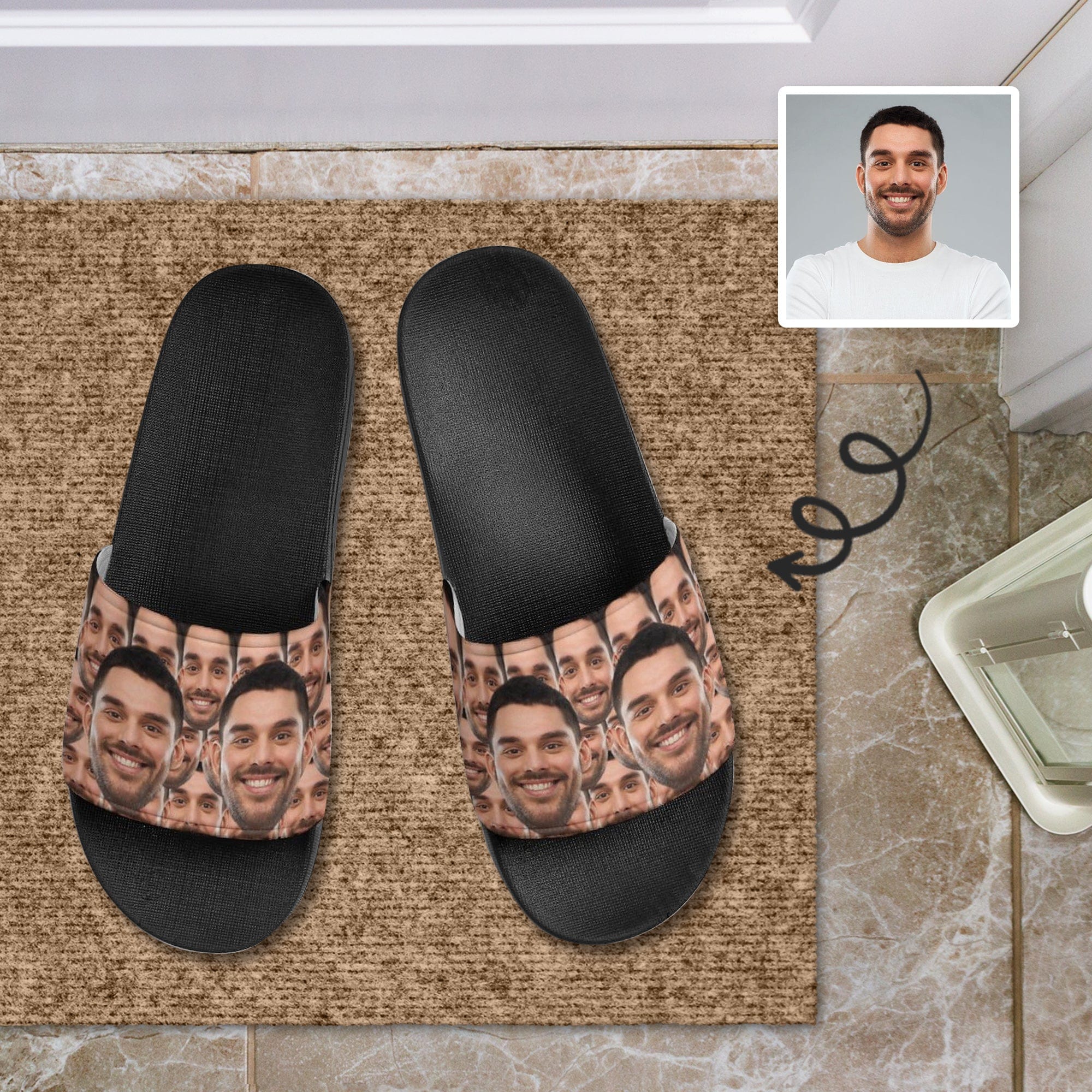 Personalized Face Slippers Home Shoes Custom Photo Slide Sandals