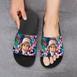 Personalized Tropical Plants Slippers Home Shoes Custom Photo Slide Sandals