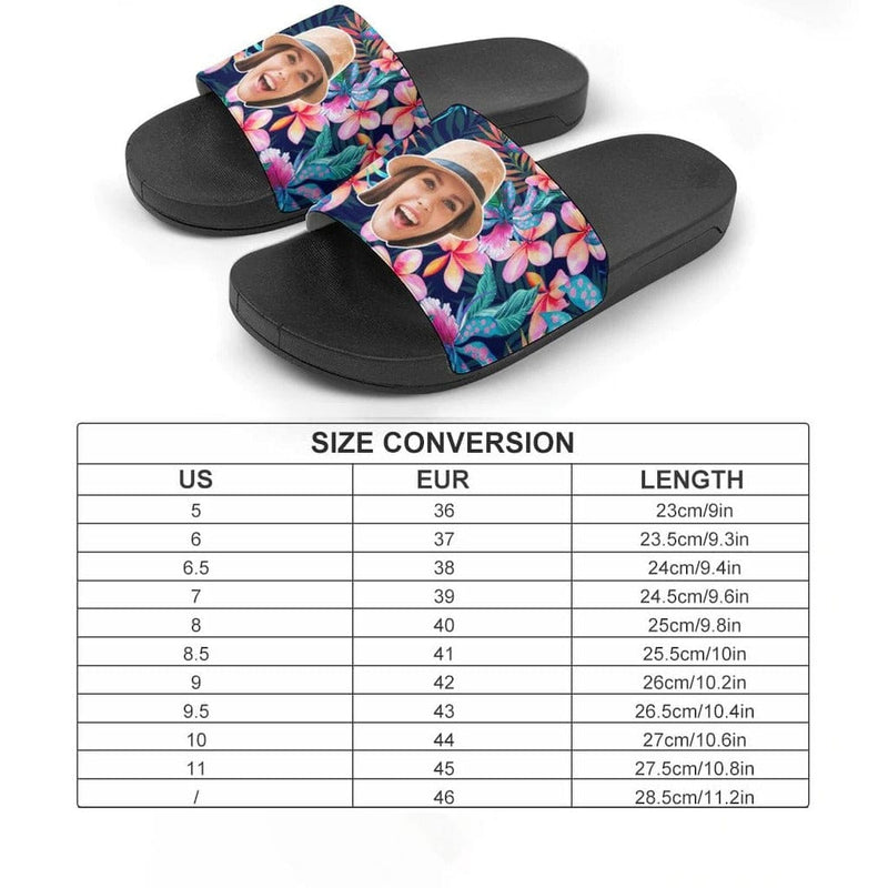 Personalized Tropical Plants Slippers Home Shoes Custom Photo Slide Sandals