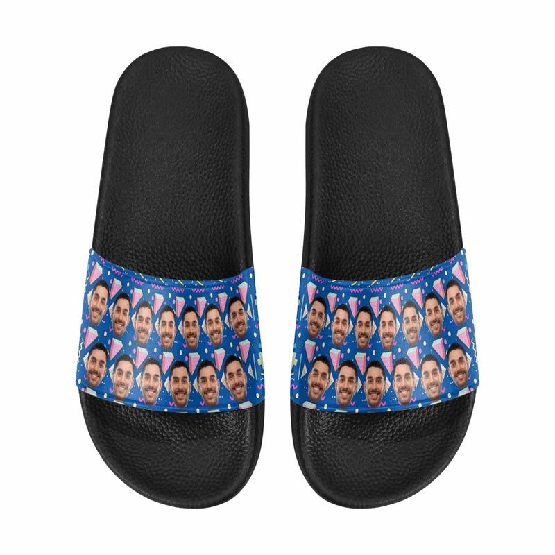 Custom Boyfriend Face Geometry Women's Slide Sandals
