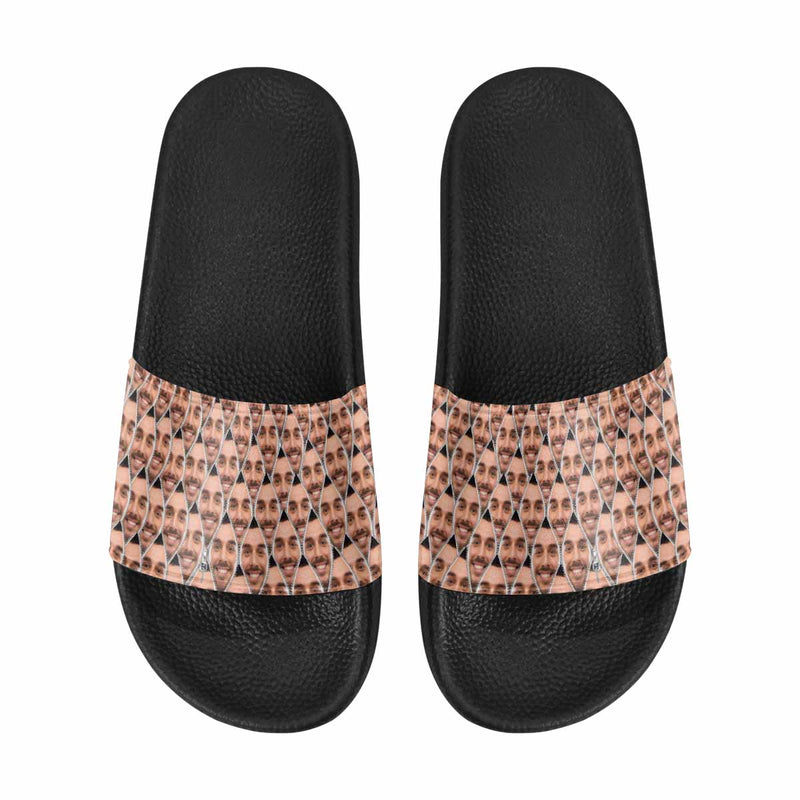Custom Boyfriend Face Zip Women's Slide Sandals