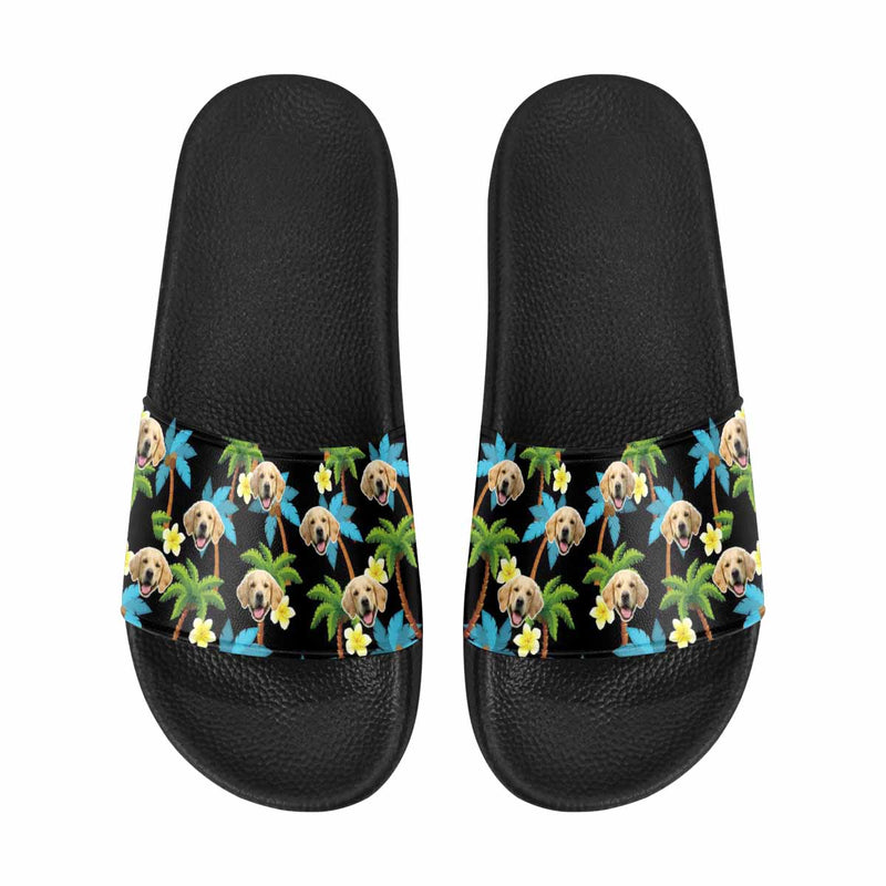 Custom Face Coconut Tree Men's Slide Sandals