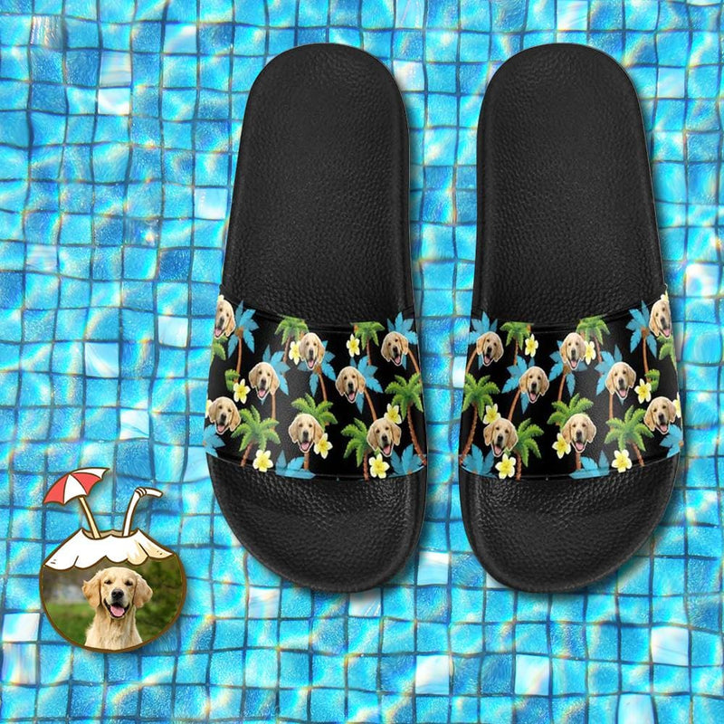 Custom Face Coconut Tree Men's Slide Sandals