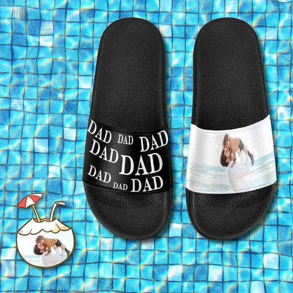 Custom Face Father's Day Slide Sandals For Holiday Gifts