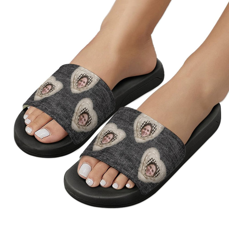 Custom Face Patch Unisex Slide Sandals For Holiday Gifts