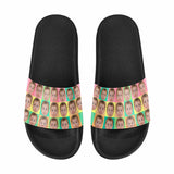 Custom Face Rainbow Lattice Women's Slide Sandals