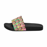 Custom Face Rainbow Lattice Women's Slide Sandals