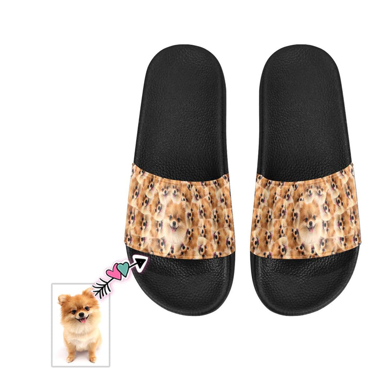 Custom Face Seamless Yellow Puppy Women's Slide Sandals
