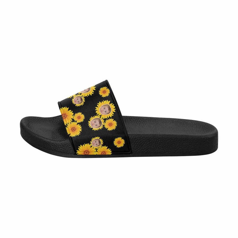 Custom Face Sunflower Women's Slide Sandals