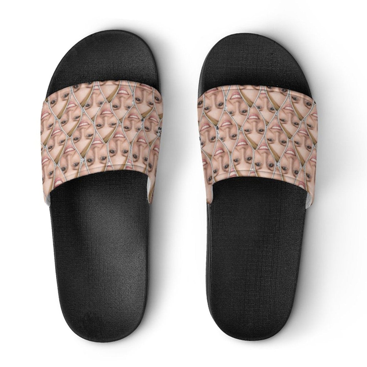 Custom Face Zip Design Unisex Slide Sandals For Holiday Gifts