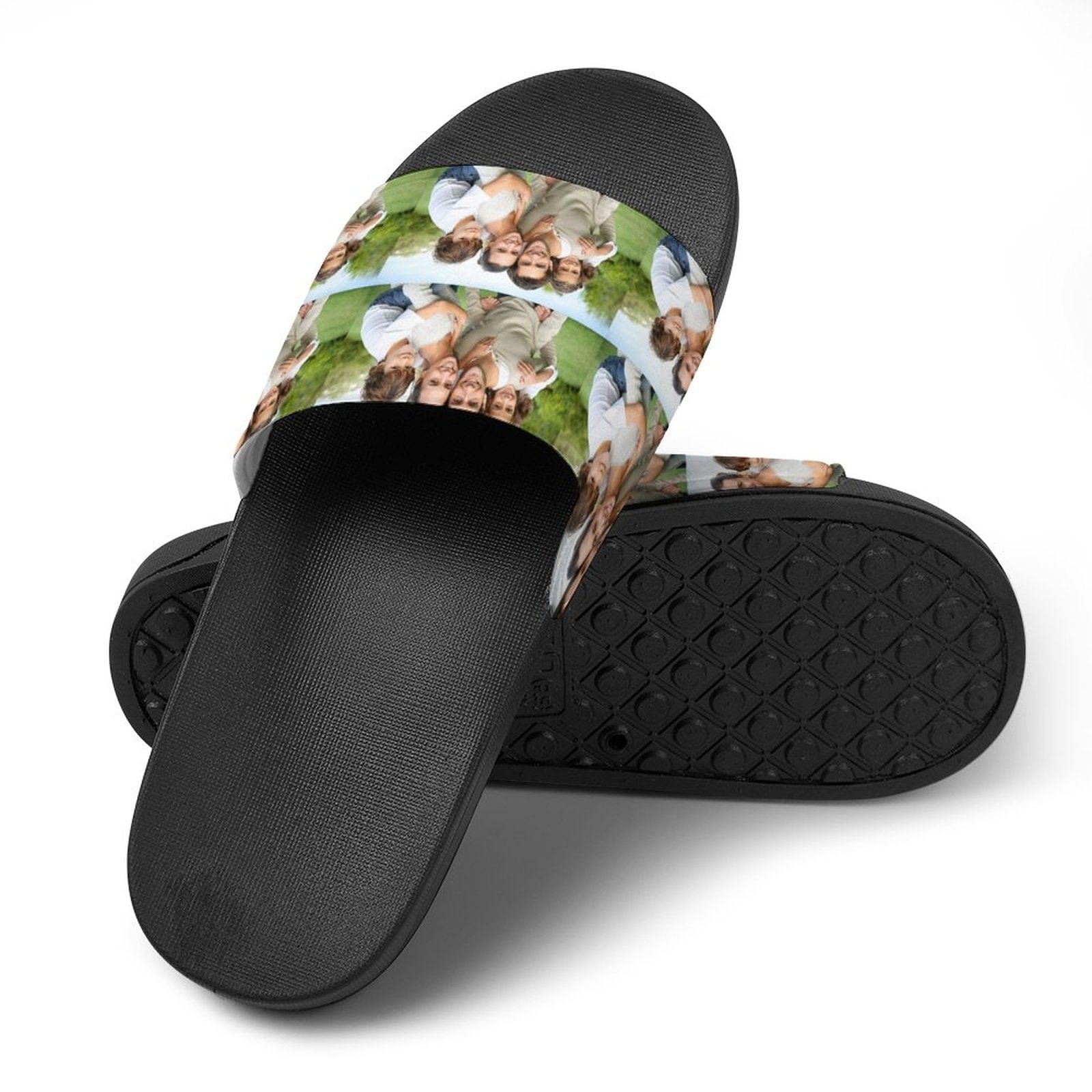 Custom Family Photo Unisex Slide Sandals For Holiday Gifts