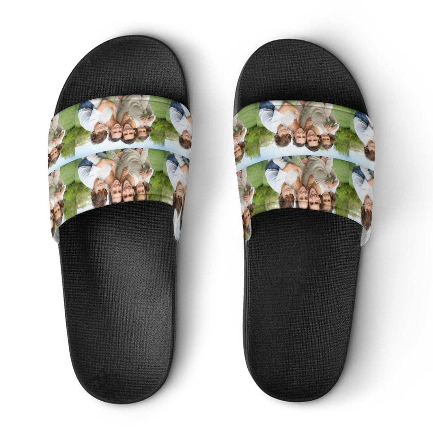 Custom Family Photo Unisex Slide Sandals For Holiday Gifts