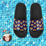 Custom Girlfriend Face Rainbow Love Men's Slide Sandal