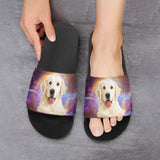 Custom Pet Face Nebula Unisex Slide Sandals For Holiday Gifts