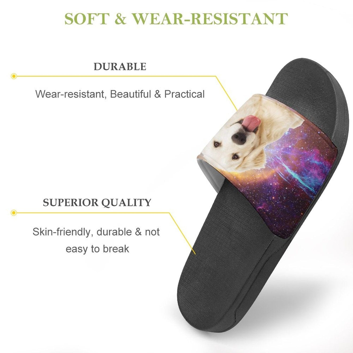 Custom Pet Face Nebula Unisex Slide Sandals For Holiday Gifts