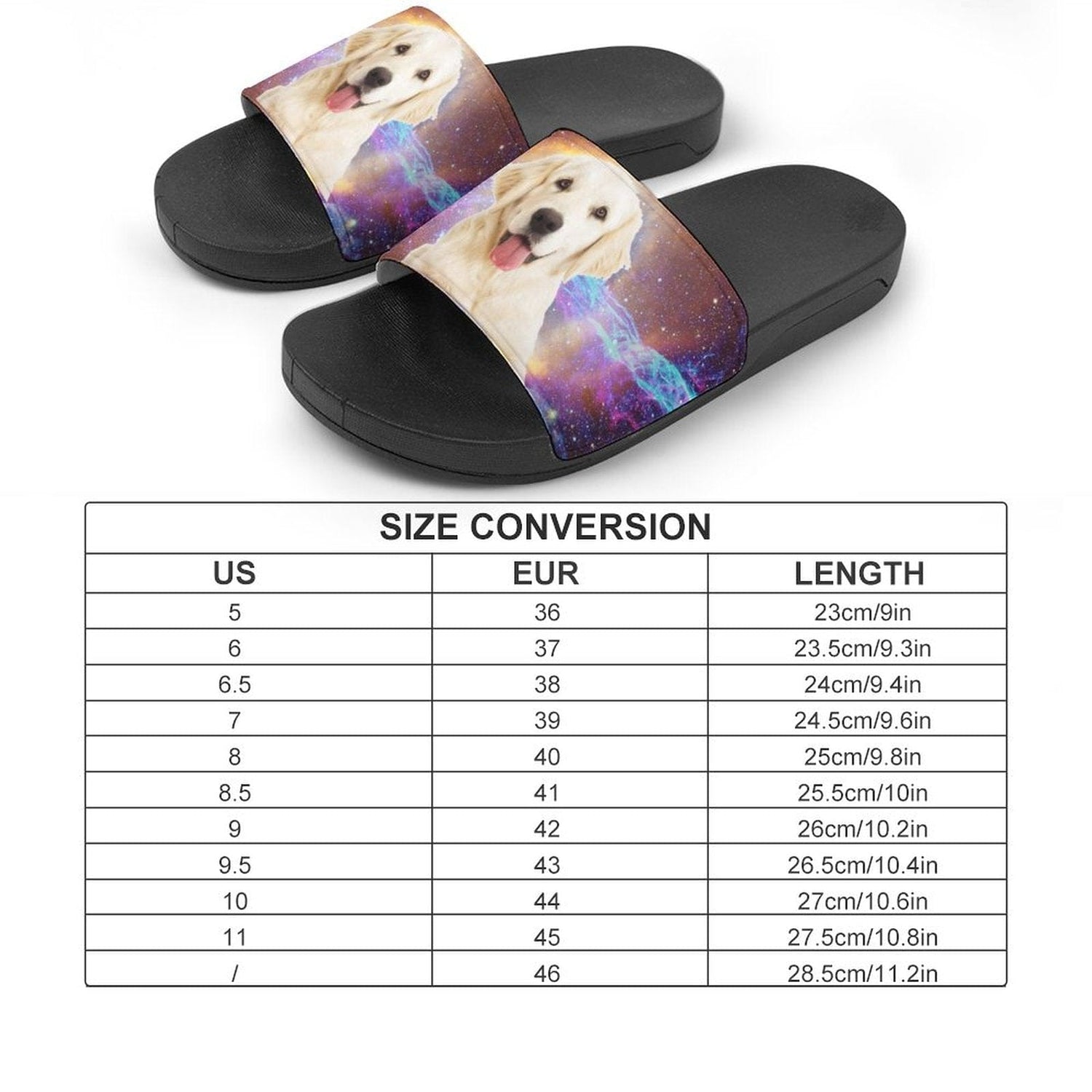 Custom Pet Face Nebula Unisex Slide Sandals For Holiday Gifts