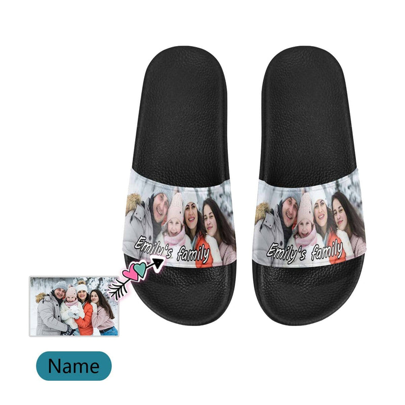 Custom Photo&Name My Family Men's Slide Sandals