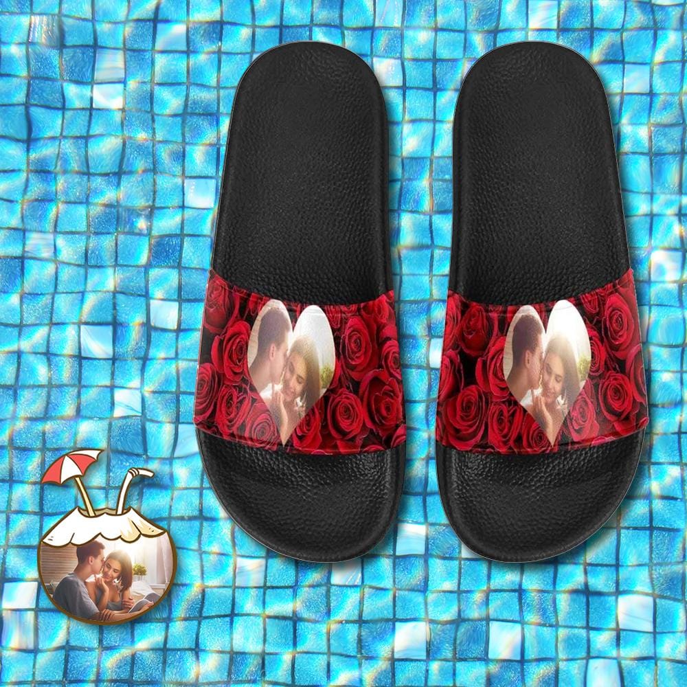 Custom Photo Roses Unisex Slide Sandals