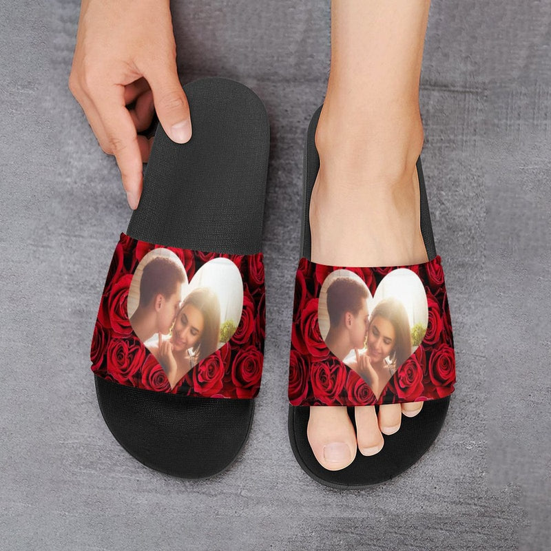 Custom Photo Roses Unisex Slide Sandals