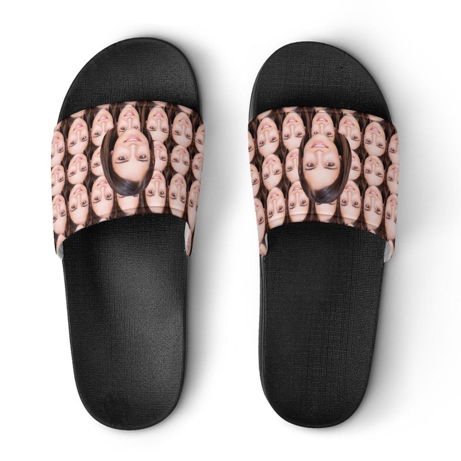 Custom Seamless Face Smash Unisex Slide Sandals For Holiday Gifts