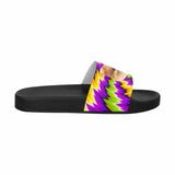 Custom Pet Face Colorful Swirl Men's Slide Sandals
