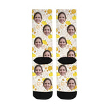 Custom Face Pumpkin Socks Personalized Photo Sublimated Crew Socks Unisex Gift for Men Women