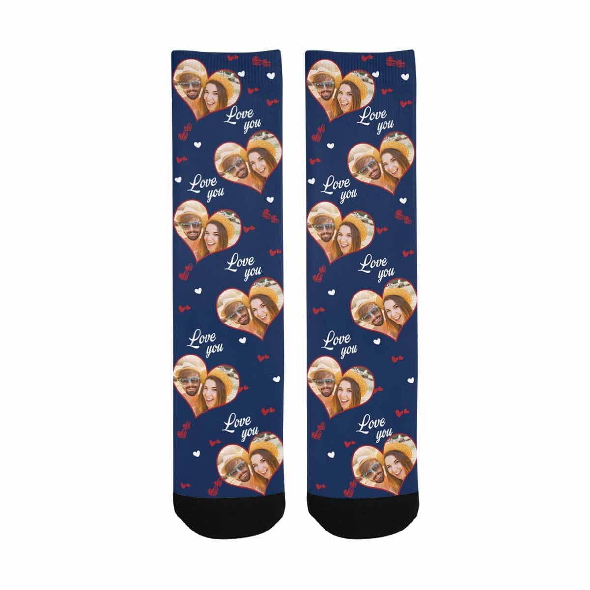 Personalized Photo Couple Socks Custom Love Sublimated Crew Socks Unisex Gift for Men Women