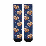 Personalized Photo Couple Socks Custom Love Sublimated Crew Socks Unisex Gift for Men Women