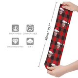 Custom Christmas Face Socks Red Plaid Personalised Face Printed on Socks Sublimated Crew Socks Christmas Gifts