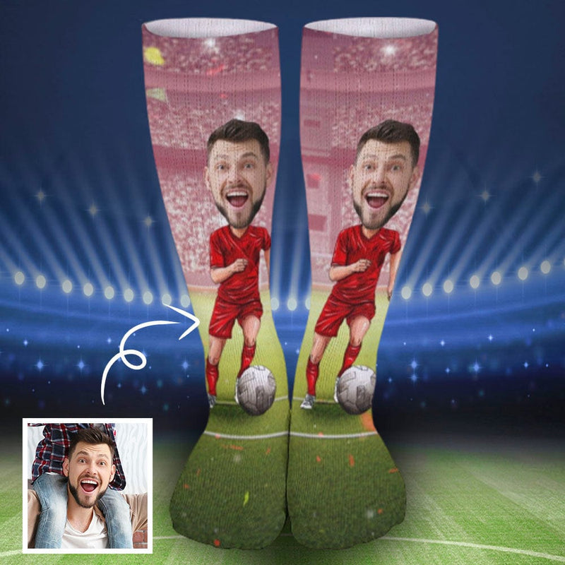 Custom Face Sublimated Crew Socks World Cup Soccer Football Socks