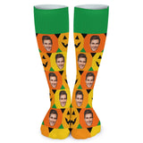 Custom Face Sublimated Crew Socks Yellow Socks Personalized Funny Photo Socks Gift for Halloween