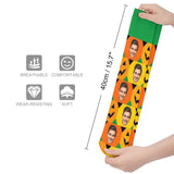 Custom Face Sublimated Crew Socks Yellow Socks Personalized Funny Photo Socks Gift for Halloween