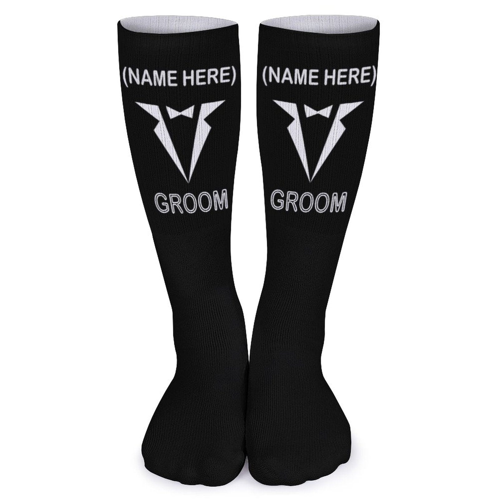 Custom Name Sublimated Crew Socks Black Background Socks Personalized Funny Socks Gift