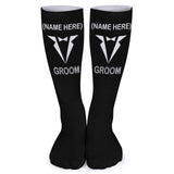 Custom Name Sublimated Crew Socks Black Background Socks Personalized Funny Socks Gift