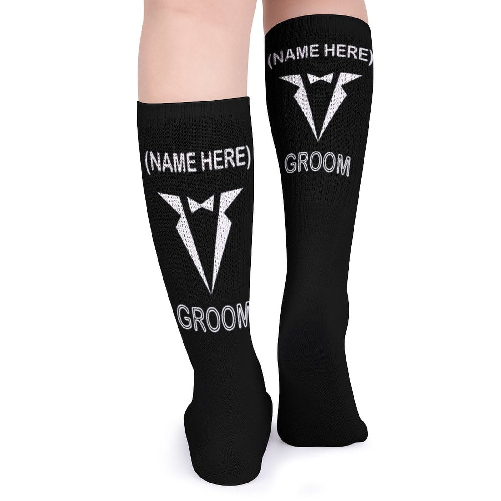 Custom Name Sublimated Crew Socks Black Background Socks Personalized Funny Socks Gift