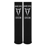 Custom Name Sublimated Crew Socks Black Background Socks Personalized Funny Socks Gift