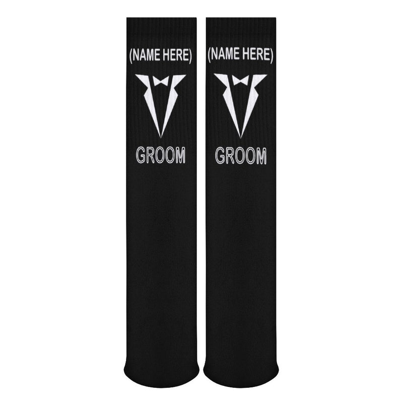 Custom Name Sublimated Crew Socks Black Background Socks Personalized Funny Socks Gift