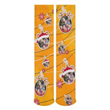 Custom Photo Line Yellow Sublimated Crew Socks Personalized Funny Photo Socks Gift for Christmas