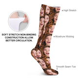 Custom Seamless Funny Face Sublimated Crew Socks Personalized Pohto Face on Socks All Over Print Gift Unisex