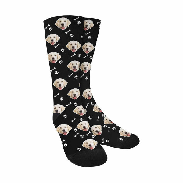 [Made In USA]Custom Dog Face Socks Funny Printed Photo Pet Socks Personalized Picture Sublimated Crew Socks