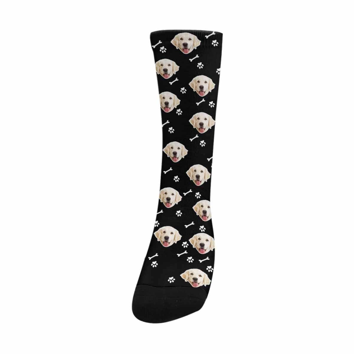 [Made In USA]Custom Dog Face Socks Funny Printed Photo Pet Socks Personalized Picture Sublimated Crew Socks