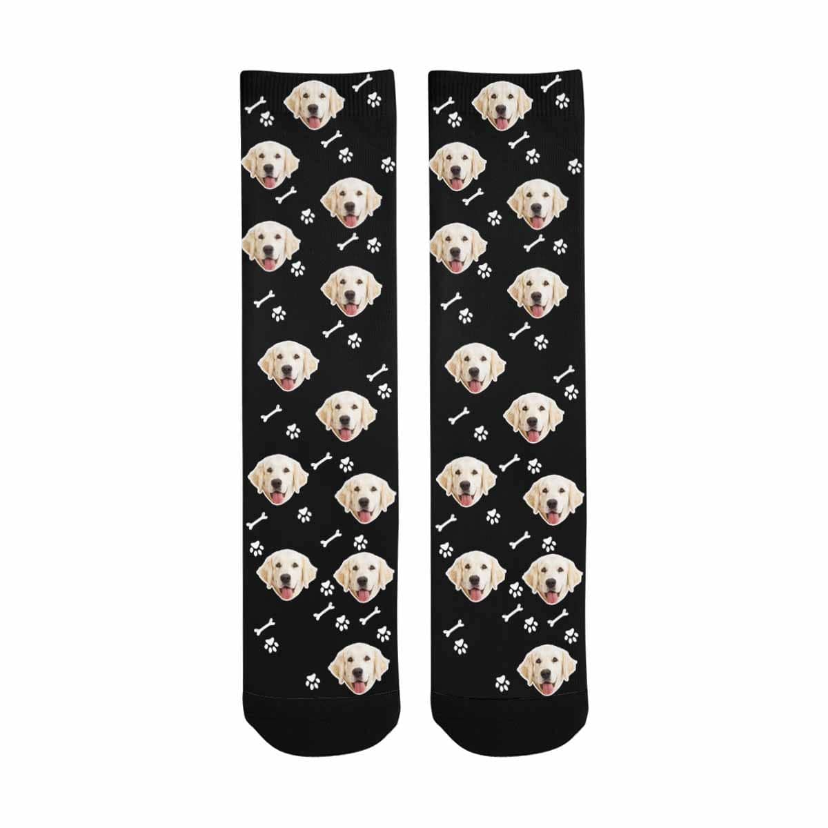 [Made In USA]Custom Dog Face Socks Funny Printed Photo Pet Socks Personalized Picture Sublimated Crew Socks