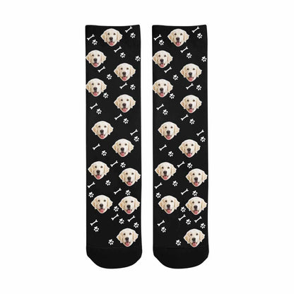 [Made In USA]Custom Dog Face Socks Funny Printed Photo Pet Socks Personalized Picture Sublimated Crew Socks