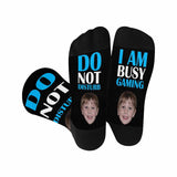 Custom Face Gaming Socks I Am Busy Sublimated Crew Socks Gifts Ideas for Men, Fathers, Teens, Husband