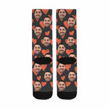 [Made In USA]Custom Face Heart Socks Personalized Picture Sublimated Crew Socks Unisex Gift for Men Women