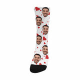 [Made In USA]Custom Face Love Balloons Socks Personalized Picture Sublimated Crew Socks Unisex Gift for Men Women