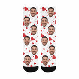 [Made In USA]Custom Face Love Balloons Socks Personalized Picture Sublimated Crew Socks Unisex Gift for Men Women