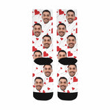 [Made In USA]Custom Face Love Balloons Socks Personalized Picture Sublimated Crew Socks Unisex Gift for Men Women