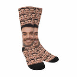 [Made In USA]Custom Face Smash Sublimated Crew Socks Personalized Photo Socks Unisex Gift for Men Women